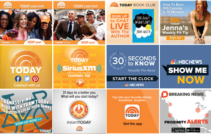 A wide variety of banners created for NBC